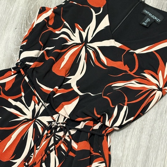 Cynthia Rowley Black and Orange Floral Jumpsuit - Picture 11 of 12